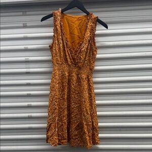 Women’s Floral Orange Sleeveless Dress